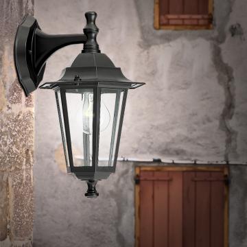 Lantern Wall Light OUTSIDE Ø210mm | Classic | Black | Alu