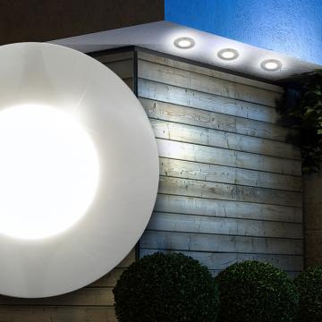 Wall Recessed Luminaire OUTSIDE Ø84mm | Silver | Stainless Steel
