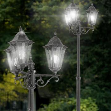 Lanterne Candélabre Lampe ↥2200mm | Antique | Noir | Alu