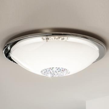 Lampa sufitowa LED Ø370mm | biała | kryształowa | szklana