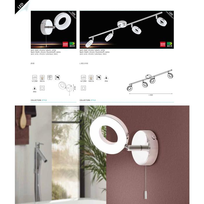 LED Decken ↔920mm | Modern | Chrom | Leuchte Badezimmerlampe -  Gastronomiemöbel von GGM Möbel mit Tiefpreis-Garantie