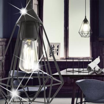 Lampe à suspendre design Ø175mm | Rétro | Shabby | Vintage | Noir | Alu