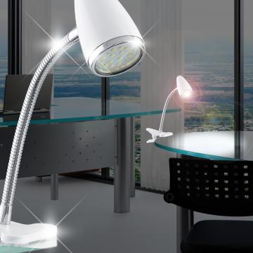LED-klemme ↥330mm | Samtids | Hvit | Lampe kontorlampe kontorlampe klemmelampe klemmelampe