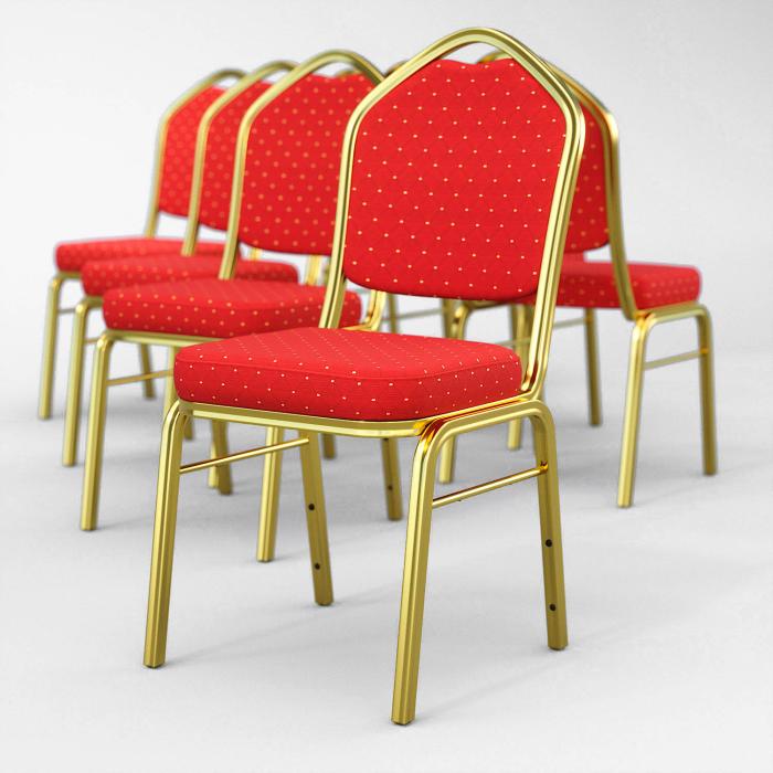 ALEXA, Banquet Chair, Red, Fabric