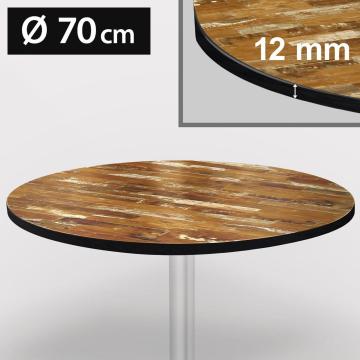 COMPACT | Plateau de table HPL Bistro | Ø70cm | Vintage Wenge 