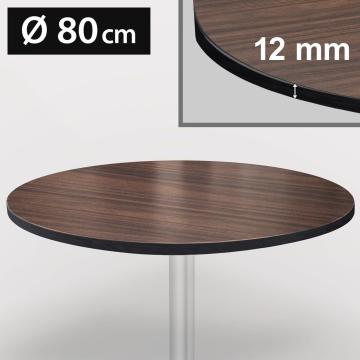 COMPACT | HPL Bistro Tischplatte | Ø80cm | Walnuß 