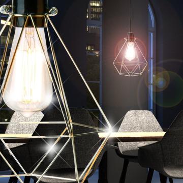 Vintage hängande lampa Ø180mm | Design | Industri | Retro | Shabby | Guld | Alu