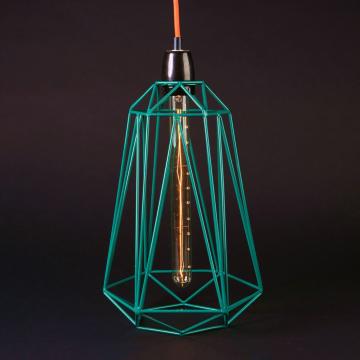 Lámpara colgante vintage Ø210mm | Diseño | Industria | Retro | Shabby | Azul | Alu