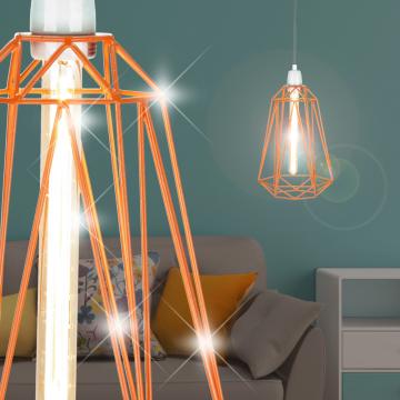 Vintage hängande lampa Ø210mm | Design | Industri | Retro | Shabby | Orange | Alu