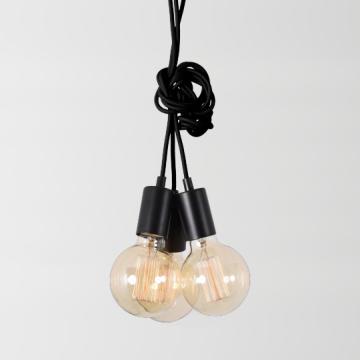 Żarówka lampa wisząca design | retro | czarna | aluminiowa