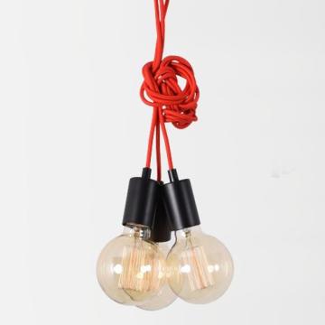 Glödlampa hängande lampa design | retro | röd | aluminium