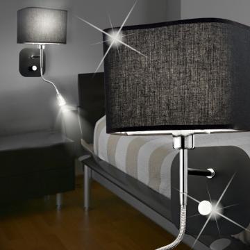 Lampeskærm til væglæsning Classic | Stof | Sort | Tekstil