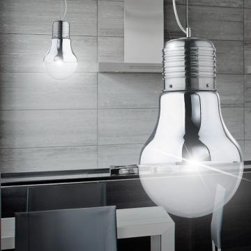 Glüh Birne Hänge Leuchte Ø300mm | Design | Chrom | Glas