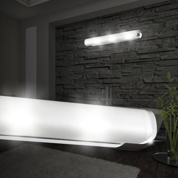 Lustro nowoczesne białe | Lampa łazienkowa ścienna