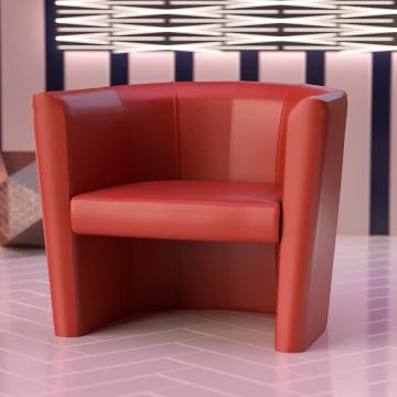 LUIS SMALL | Tub Chair | Red | Leather