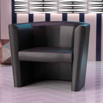 LUIS SMALL | Club stol | Sort | Læder