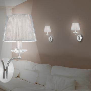 Skærm væglampe Classic | Stof | Sølv | Tekstil