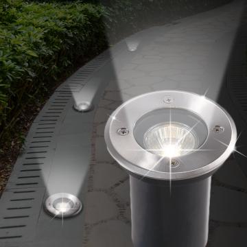 Golv infälld spotlight OUTSIDE Ø120mm | Silver | Rostfritt stål