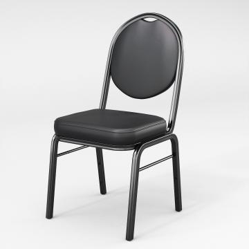 PAOLA | Banquet Chair | Black | Leather | Stackable