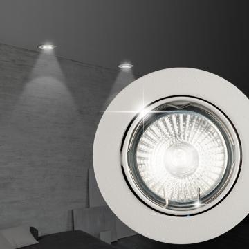 Wpuszczana lampa sufitowa Ø82mm | Biała | Reflektor 