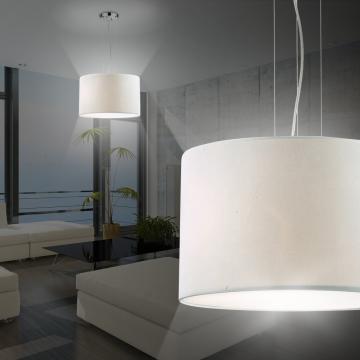 Klosz lampy wiszącej Ø425mm | Klasyczny | Tkanina | Biały | Tekstylia