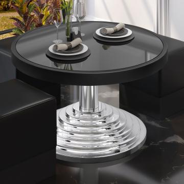 ABP | Low Bistro Table | Ø:H 60 x 40 cm | Black / Stainless steel