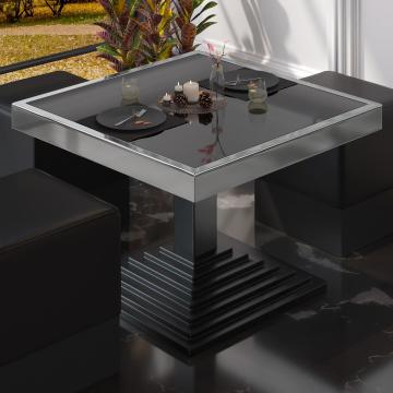 ABP | Low Bistro Table | W:D:H 80 x 80 x 40 cm | Black / Chrome