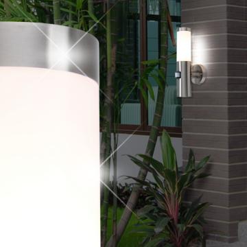 ALICE Zewnętrzna lampa ścienna z czujnikiem ruchu Stal nierdzewna 1x40W E27 Nowoczesna IP44 A++ do E