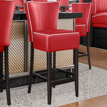 AMERICAN | Diner Bar Stool | Red | Leather