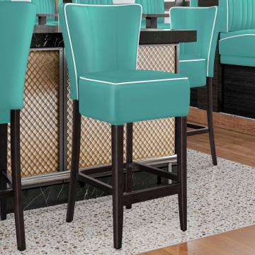 AMERICAN | Diner Bar Stool | Turquoise | Leather