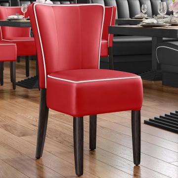 AMERICAN | Krzesło do restauracji | Skórzane | Czerwone