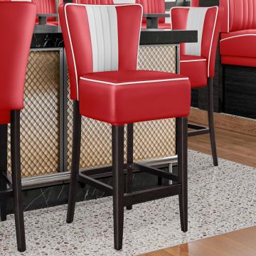 AMERICAN 1 | Diner Bar Stool | Red | Leather
