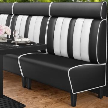 AMERICAN 1 | American Diner Bench | W:H 100 x 128 cm | Striped | Black | Leather