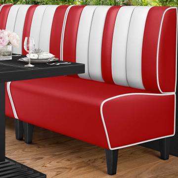 AMERICAN 1 | American Diner Bench | W:H 100 x 103 cm | Striped | Red | Leather