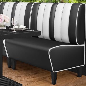 AMERICAN 1 | American Diner Bench | W:H 100 x 103 cm | Striped | Black | Leather