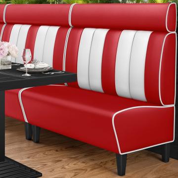 AMERICAN 1 | American Diner Bench | W:H 120 x 128 cm | Striped | Red | Leather