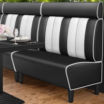 AMERICAN 1 | American Diner Bench | W:H 120 x 128 cm | Striped | Black | Leather