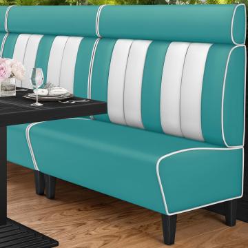 AMERICAN 1 | American Diner Bench | W:H 120 x 128 cm | Striped | Turquoise | Leather