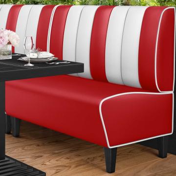 AMERICAN 1 | American Diner Bench | W:H 120 x 103 cm | Striped | Red | Leather