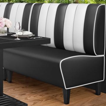 AMERICAN 1 | American Diner Bench | W:H 120 x 103 cm | Striped | Black | Leather