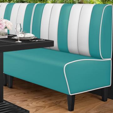 AMERICAN 1 | American Diner Bench | W:H 120 x 103 cm | Striped | Turquoise | Leather