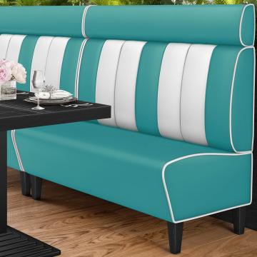 AMERICAN 1 | American Diner Bench | W:H 140 x 128 cm | Striped | Turquoise | Leather