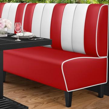 AMERICAN 1 | American Diner Bench | W:H 140 x 103 cm | Striped | Red | Leather