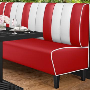 AMERICAN 1 | American Diner Bench | W:H 200 x 103 cm | Striped | Red | Leather