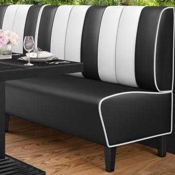 AMERICAN 1 | American Diner Bench | W:H 140 x 103 cm | Striped | Black | Leather