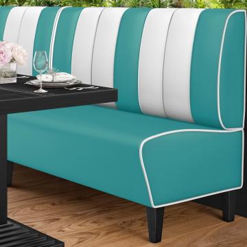 AMERICAN 1 | American Diner Bench | W:H 140 x 103 cm | Striped | Turquoise | Leather