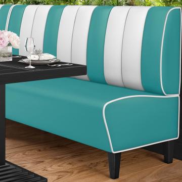 AMERICAN 1 | American Diner Bench | W:H 200 x 103 cm | Striped | Turquoise | Leather