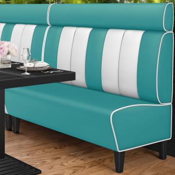 AMERICAN 1 | American Diner Bench | W:H 160 x 128 cm | Striped | Turquoise | Leather