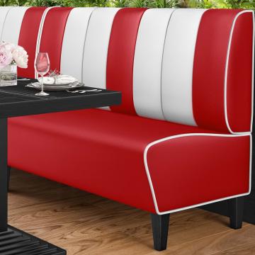 AMERICAN 1 | American Diner Bench | W:H 160 x 103 cm | Striped | Red | Leather