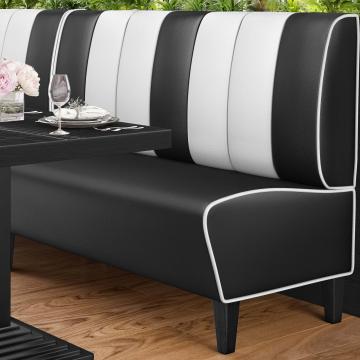 AMERICAN 1 | American Diner Bench | W:H 160 x 103 cm | Striped | Black | Leather